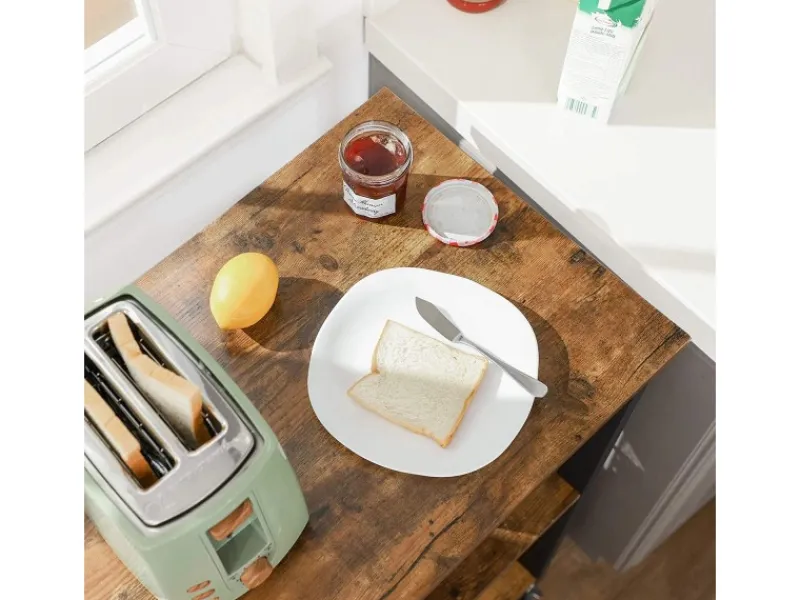 Sale Vasagle Küchenregal mit Rollen 40 cm x 60 cm x 89 cm Braun-Schwarz