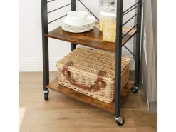 Sale Vasagle Küchenregal mit Rollen 40 cm x 60 cm x 89 cm Braun-Schwarz