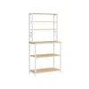 Sale Vasagle Küchenregal Stahl 40 cm x 80 cm x 167 cm Eichefarben-Weiß