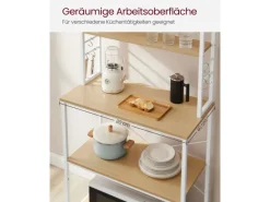 Sale Vasagle Küchenregal Stahl 40 cm x 80 cm x 167 cm Eichefarben-Weiß