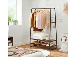 Vasagle Kleiderständer mit 2 Regalen 45 cm x 100 cm x 160 cm Braun-Schwarz