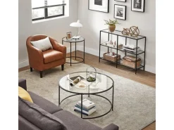 Vasagle Konsolentisch 30 cm x 100 cm x 73 cm Schwarz-Transparent