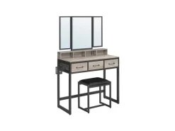 Vasagle Schminktisch mit Hocker Greige-Schwarz