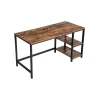 Online Vasagle Schreibtisch 2 Ablagen 60 cm x 140 cm x 75 cm Braun-Schwarz