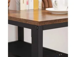 Online Vasagle Schreibtisch 2 Ablagen 60 cm x 140 cm x 75 cm Braun-Schwarz