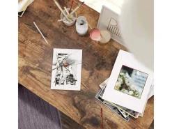 Online Vasagle Schreibtisch 2 Ablagen 60 cm x 140 cm x 75 cm Braun-Schwarz