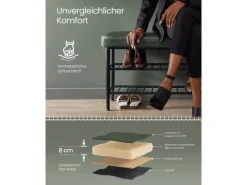 Best Vasagle Schuhbank 30 cm x 80 cm x 50 cm Grün