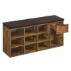 Vasagle Schuhbank 30 cm x 104 cm x 48 cm Vintagebraun