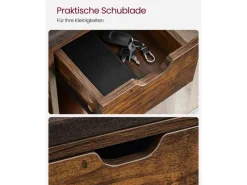 Vasagle Schuhbank 30 cm x 104 cm x 48 cm Vintagebraun