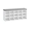 Hot Vasagle Schuhbank mit Sitzkissen 30 cm x 105 cm x 48 cm Weiß-Grau