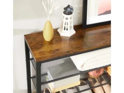 Vasagle Schuhregal 5 Ebenen 30 cm x 100 cm x 110 cm Braun-Schwarz