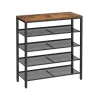 Discount Vasagle Schuhregal 5 Ebenen 30 cm x 93 cm x 75 cm Braun-Schwarz
