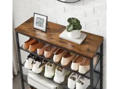 Discount Vasagle Schuhregal 5 Ebenen 30 cm x 93 cm x 75 cm Braun-Schwarz