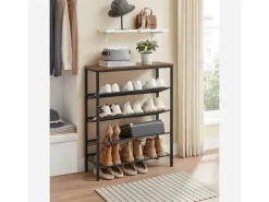 Discount Vasagle Schuhregal 5 Ebenen 30 cm x 93 cm x 75 cm Braun-Schwarz