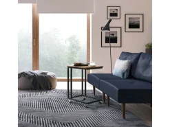 Vasagle Serviertisch mit Rollen 35 cm x 50 cm x 60 cm Braun-Schwarz