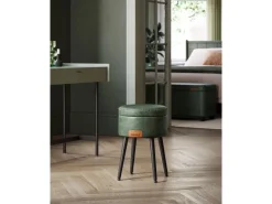 Vasagle Sitzhocker mit Stauraum Ø 32 cm x 44 cm Waldgrün
