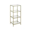 Online Vasagle Standregal 4 Ablagen Hartglas 30 cm x 40 cm x 95 cm Gold