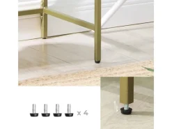 Online Vasagle Standregal 4 Ablagen Hartglas 30 cm x 40 cm x 95 cm Gold