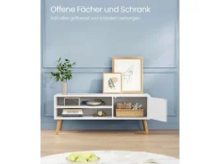 Vasagle TV-Schrank Industrie-Design 40 cm x 120 cm x 49 cm Weiß