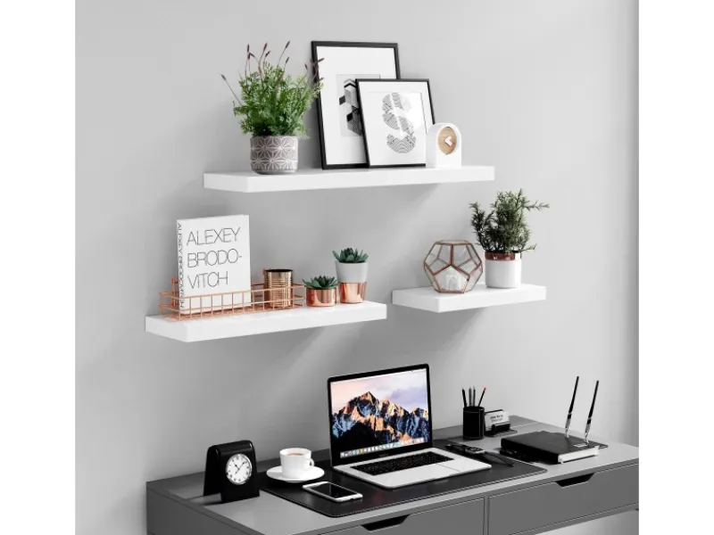 Vasagle Wandboard 40 cm x 20 cm x 3,8 cm Weiß