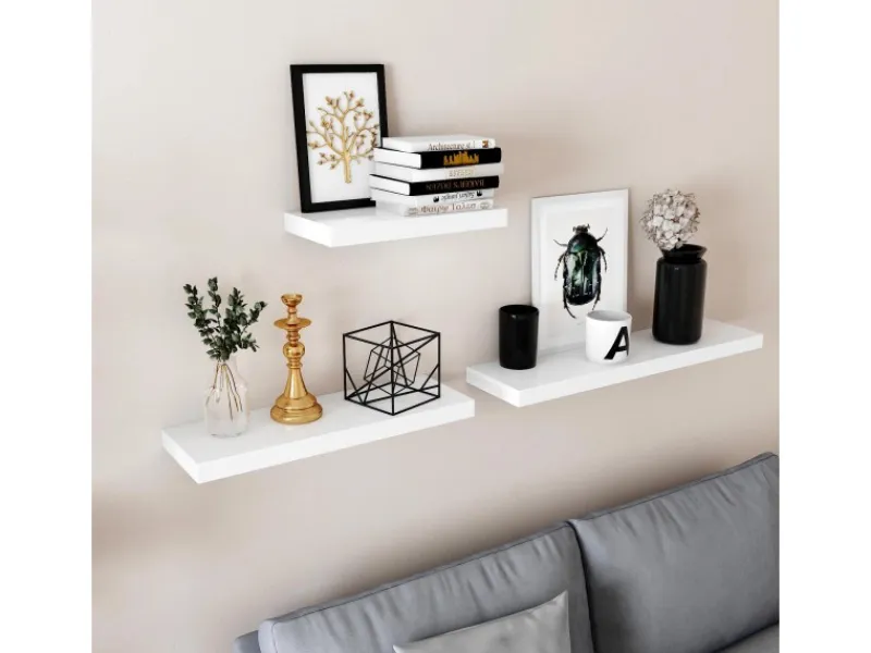 Vasagle Wandboard 40 cm x 20 cm x 3,8 cm Weiß