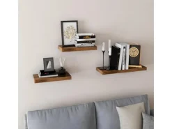 Vasagle Wandboard 20 cm x 80 cm x 3,8 cm Braun