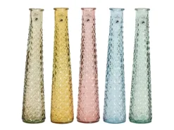 Online Vase Glas 5-fach sortiert Ø 7 cm x 32 cm Farbauswahl
