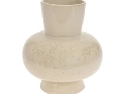 Vase Porzellan Glanzglasur-Finish Ø 19 cm x 22,5 cm Beige