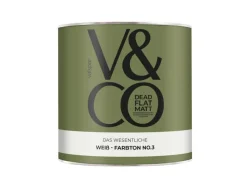 New V&CO Premium-Innenfarbe Dead Flat Matt Weiß Farbton 3 2,5 l Das Wesentliche