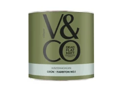 V&CO Premium-Innenfarbe Dead Flat Matt Grün Farbton 1 2,5 l