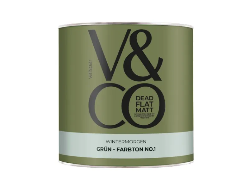 V&CO Premium-Innenfarbe Dead Flat Matt Grün Farbton 1 2,5 l