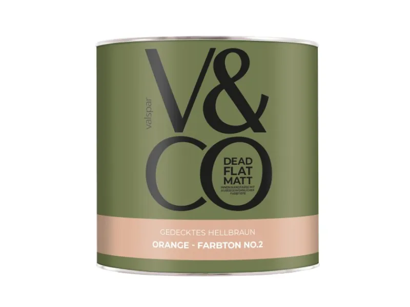 V&CO Premium-Innenfarbe Dead Flat Matt Orange Farbton 2 2,5l