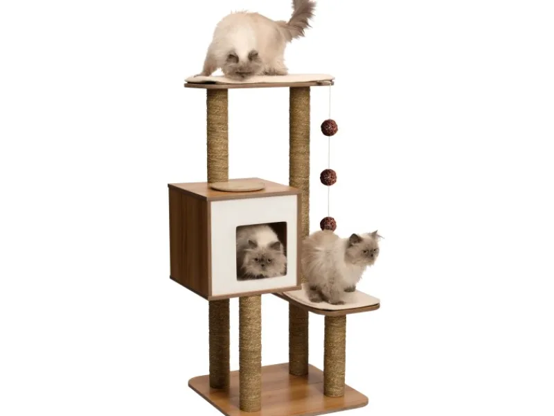 Vesper Kratzbaum High Base 55,5 cm x 56 cm x 121,5 cm Walnuss