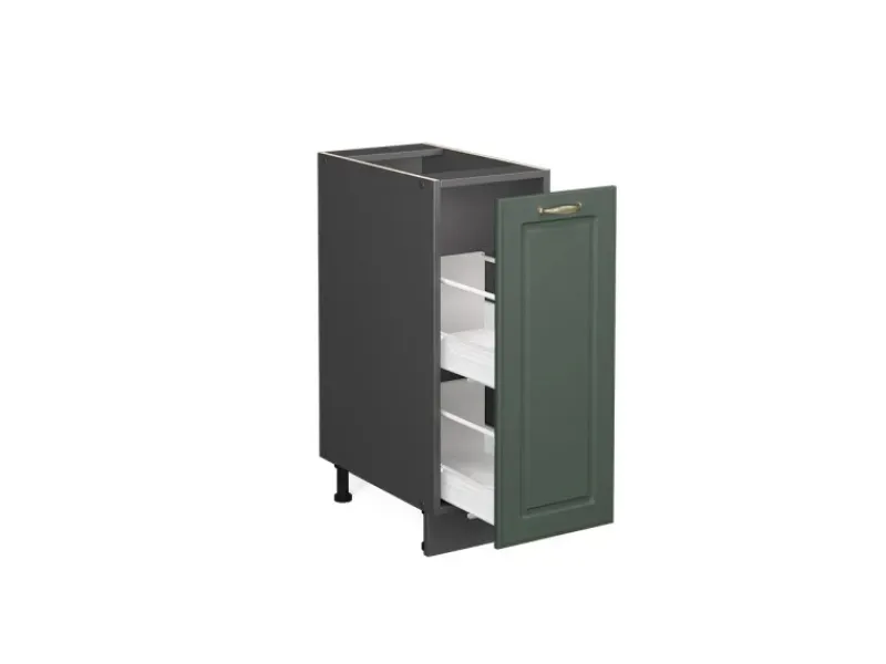 New Vicco Apothekerschrank Fame-Line Grün-Gold Landhaus/Anthrazit 30 cm ohne Arbeitsplatte Dunkelgrün