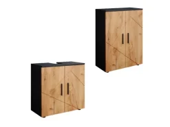 Online Vicco Badezimmermöbel-Set Irma Goldkraft Eiche/Anthrazit 2 Teile mit Midischrank Anthrazit-Eiche