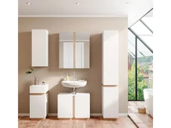 Clearance Vicco Badschrank Gloria /Sonoma 33 x 198 cm mit 2 Türen Weiß