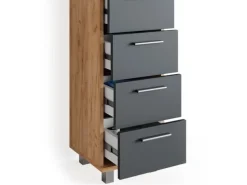 Hot Vicco Badschrank Ilias /Anthrazit 30 x 95 cm Eiche