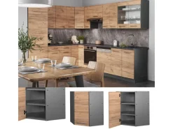 Vicco Eckhängeschrank Fame-Line Küchen-Eckschrank Goldkraft /Anthrazit 57 cm