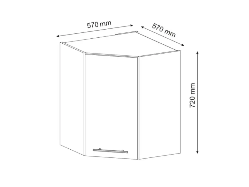 Vicco Eckhängeschrank Fame-Line Küchen-Eckschrank Hochglanz/Weiß 57 cm