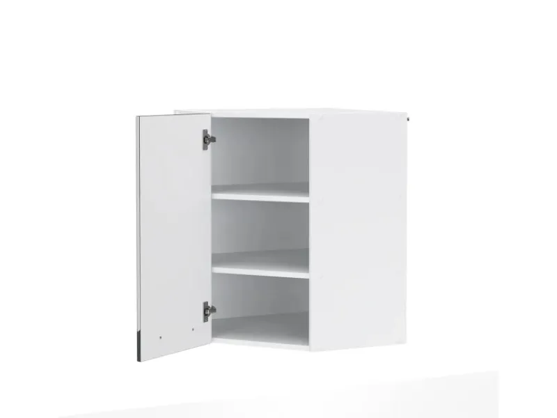 Vicco Eckhängeschrank Fame-Line Küchen-Eckschrank Hochglanz/Weiß 57 cm