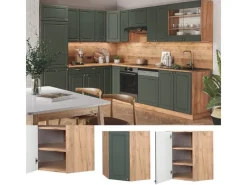 Vicco Eckhängeschrank Fame-Line Grün-Gold Landhaus/Goldkraft Eiche 57 cm