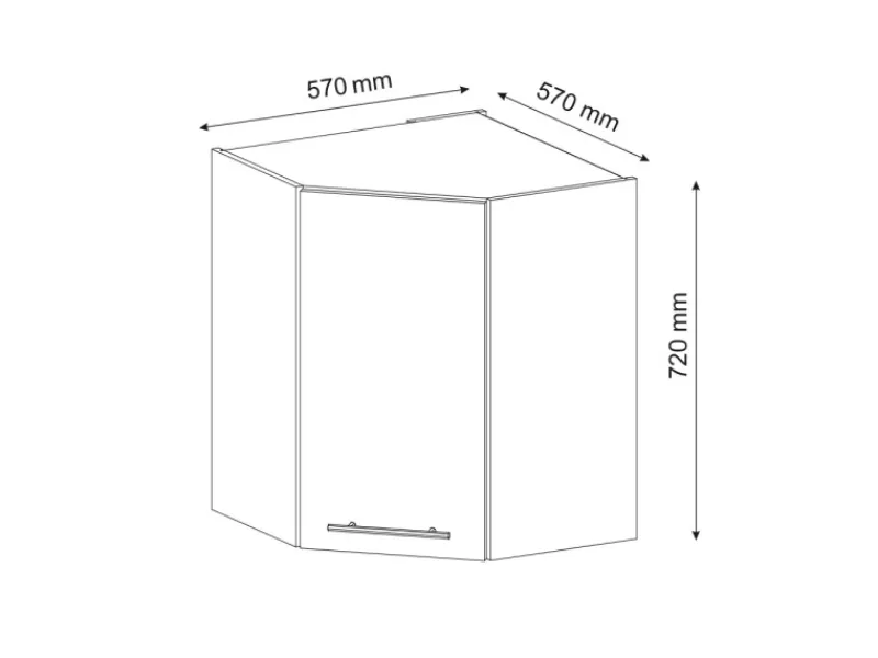 Vicco Eckhängeschrank Fame-Line Grün-Gold Landhaus/Goldkraft Eiche 57 cm