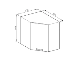 Vicco Eckhängeschrank R-Line Küchen-Eckschrank Goldkraft /Anthrazit 57 cm J-Shape