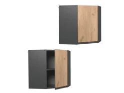 Vicco Eckhängeschrank R-Line Küchen-Eckschrank Goldkraft /Anthrazit 57 cm J-Shape