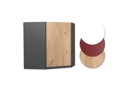 Vicco Eckhängeschrank R-Line Küchen-Eckschrank Goldkraft /Anthrazit 57 cm J-Shape