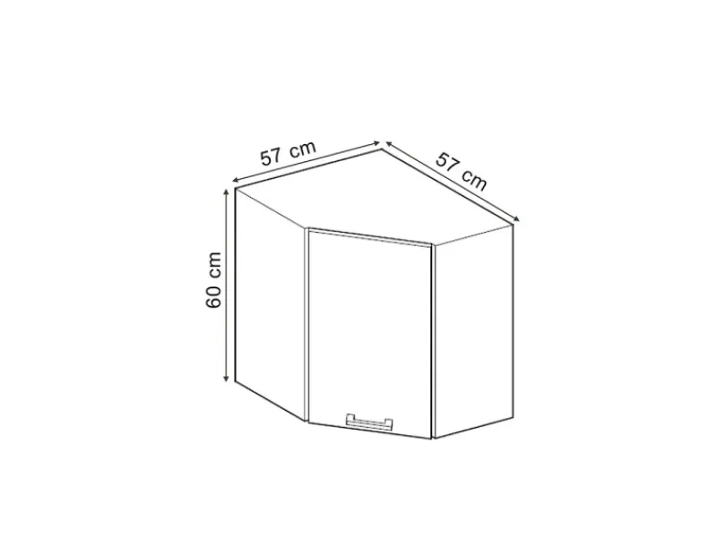 Vicco Eckhängeschrank R-Line Küchen-Eckschrank Artisan-Eiche/Anthrazit 57 cm