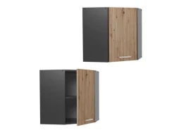 Vicco Eckhängeschrank R-Line Küchen-Eckschrank Artisan-Eiche/Anthrazit 57 cm