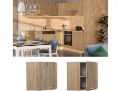 Vicco Eckhängeschrank R-Line Küchen-Eckschrank Artisan-Eiche/Goldkraft Eiche 57 cm