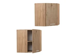 Vicco Eckhängeschrank R-Line Küchen-Eckschrank Artisan-Eiche/Goldkraft Eiche 57 cm