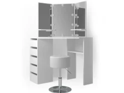 Vicco Eckschminktisch Arielle 110 cm mit Hocker